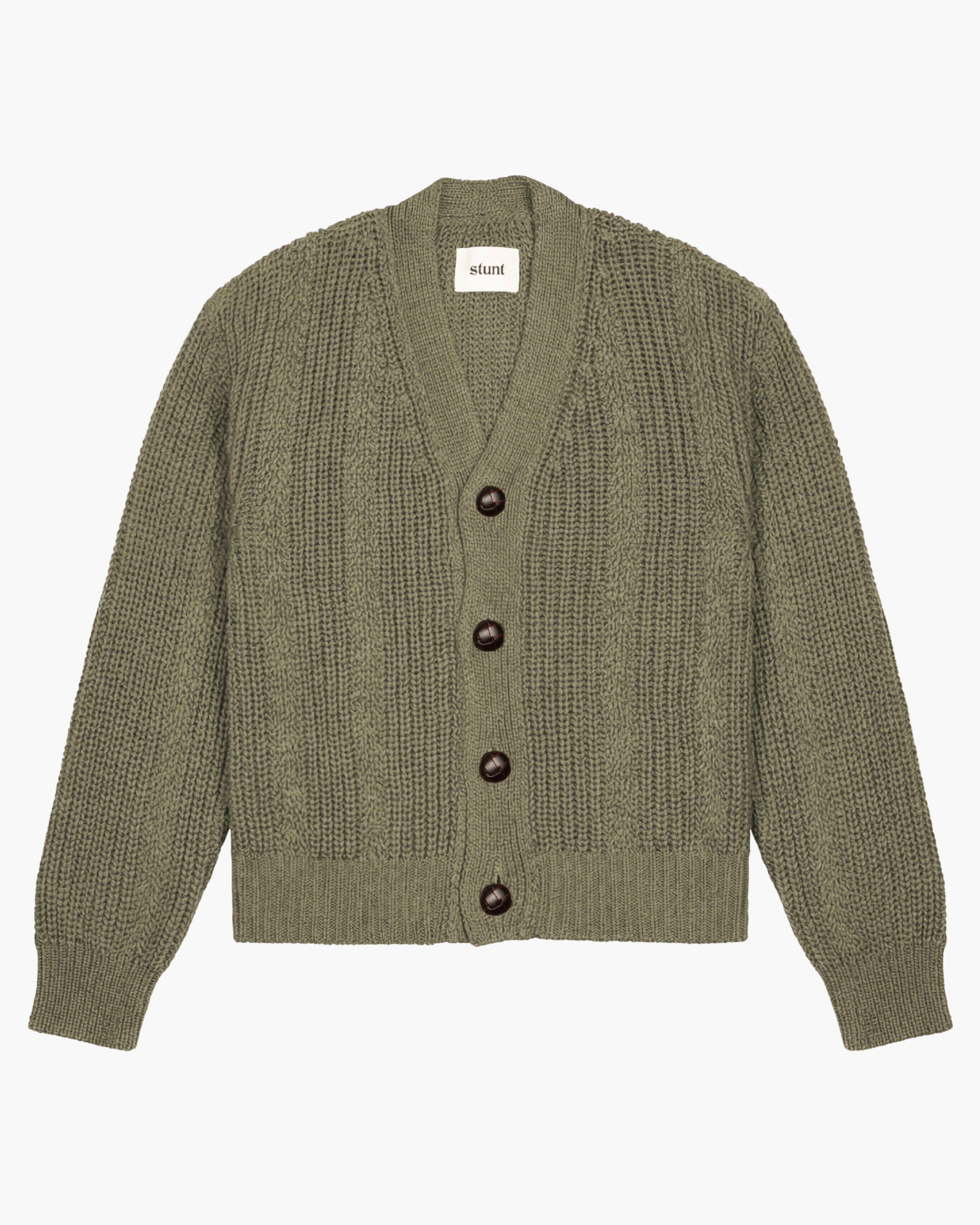 Khaki 100% Cotton Seed Stitch Cardigan