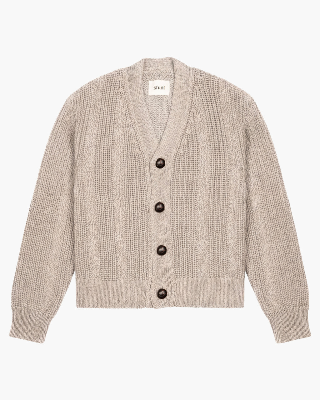 Stone 100% Cotton Seed Stitch Cardigan