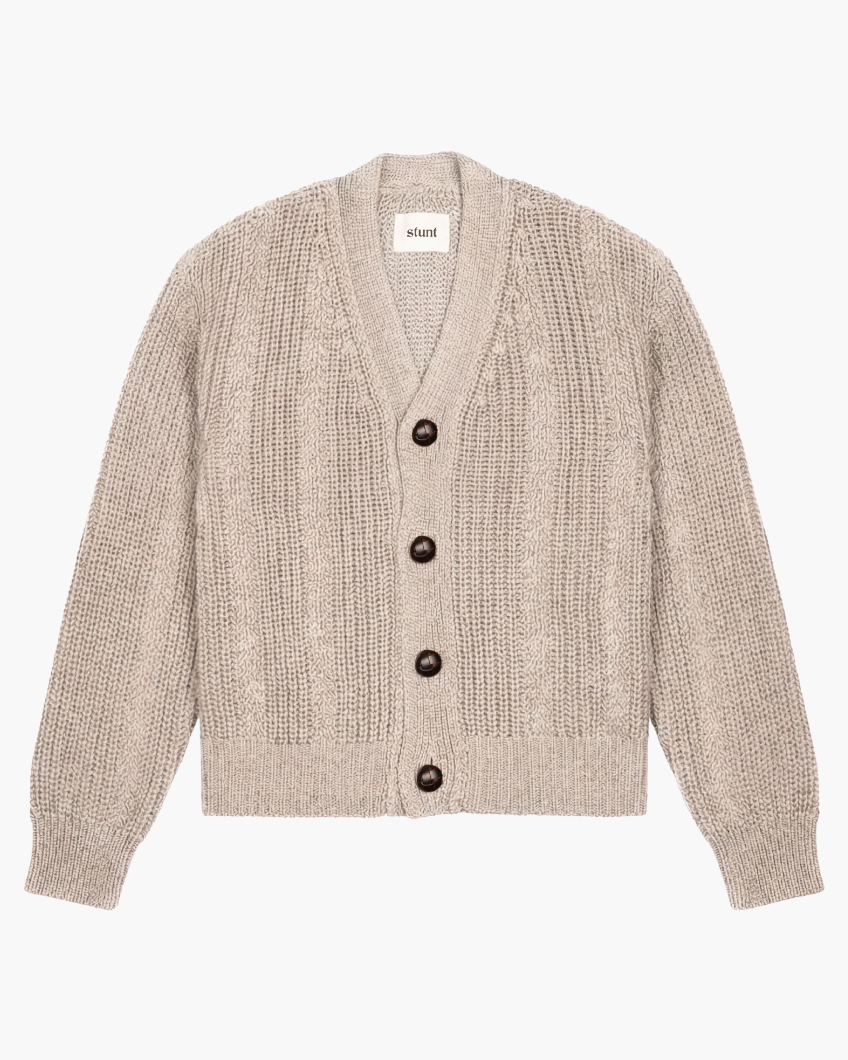 Stone 100% Cotton Seed Stitch Cardigan