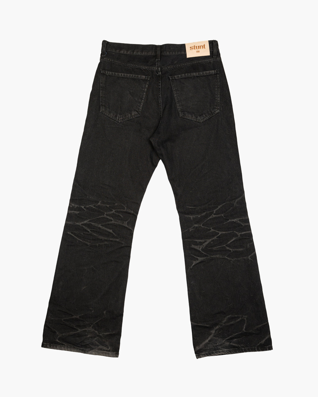 Coated Deep Black Bootcut Denim