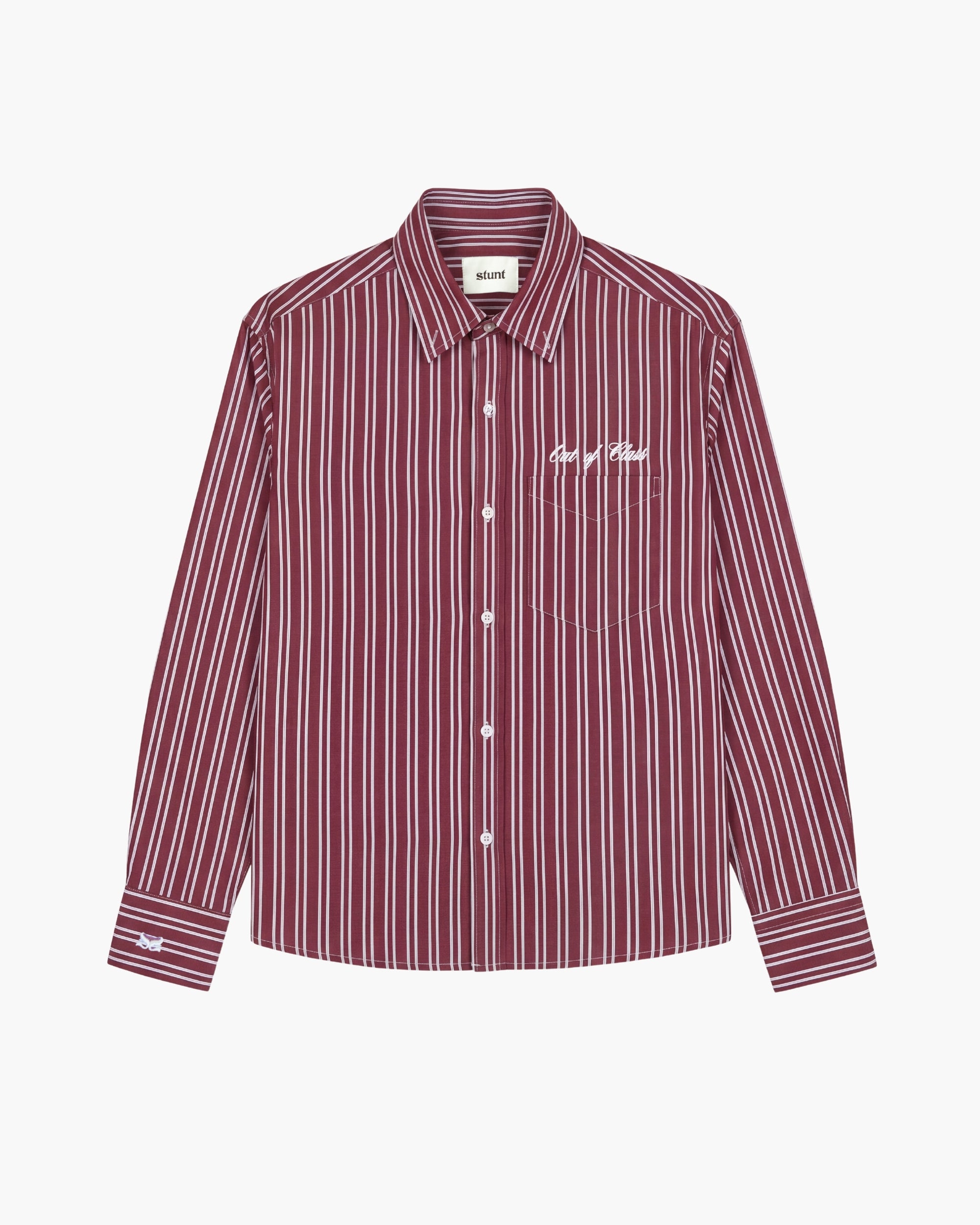 Cranberry Cotton Striped Shirt