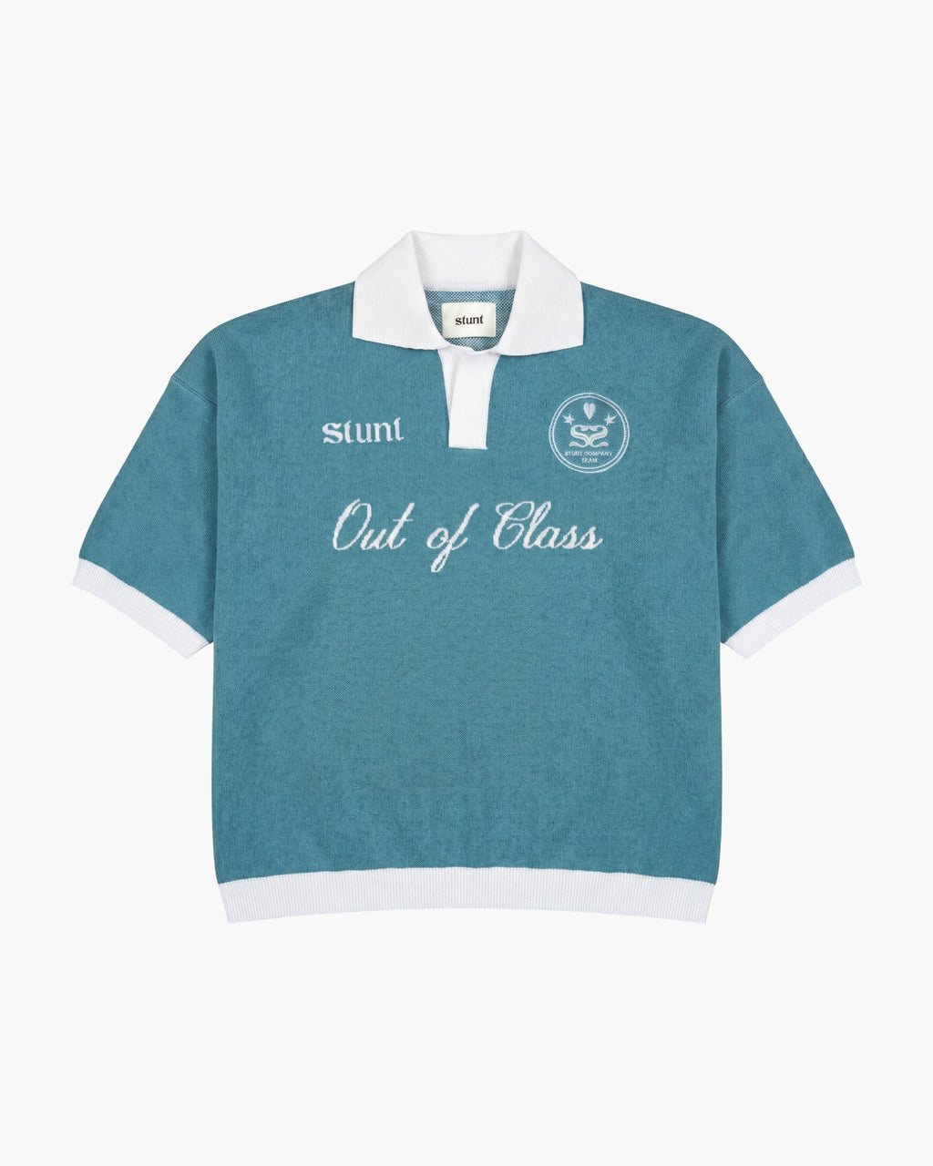 Deep Aqua "Out of Class" Cotton Knit Polo
