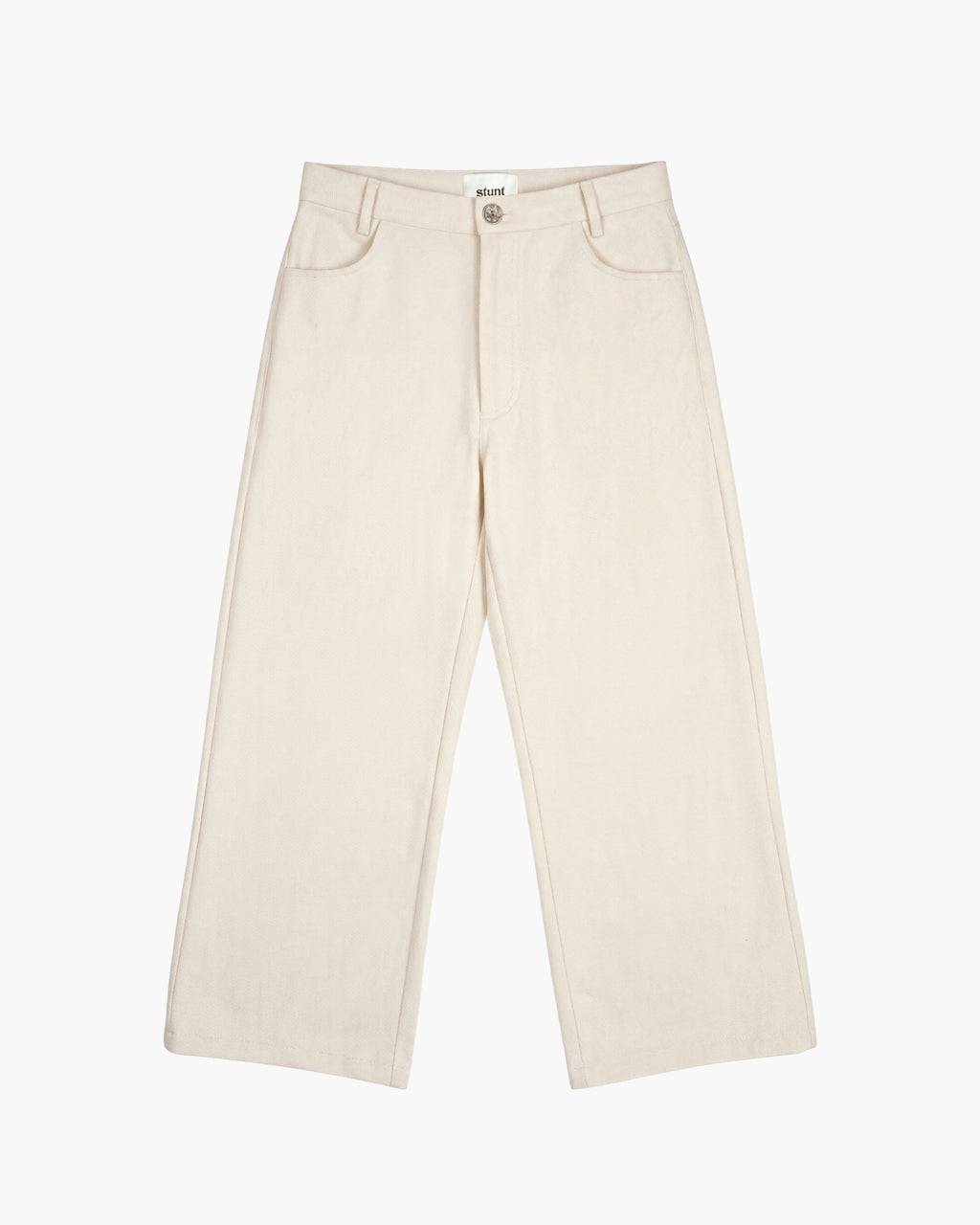 Ivory Cotton Baggy Pants