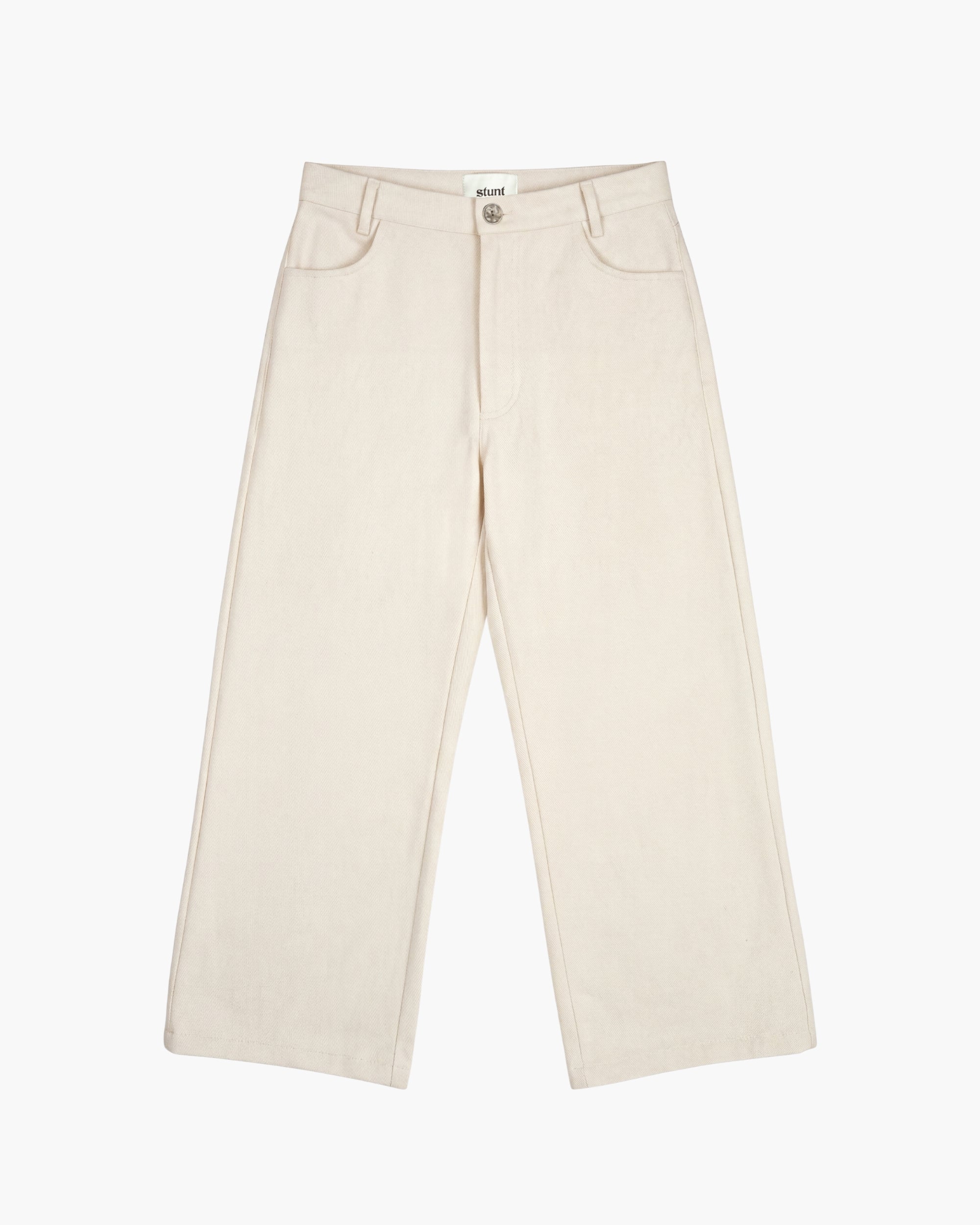 Ivory Cotton Baggy Pants