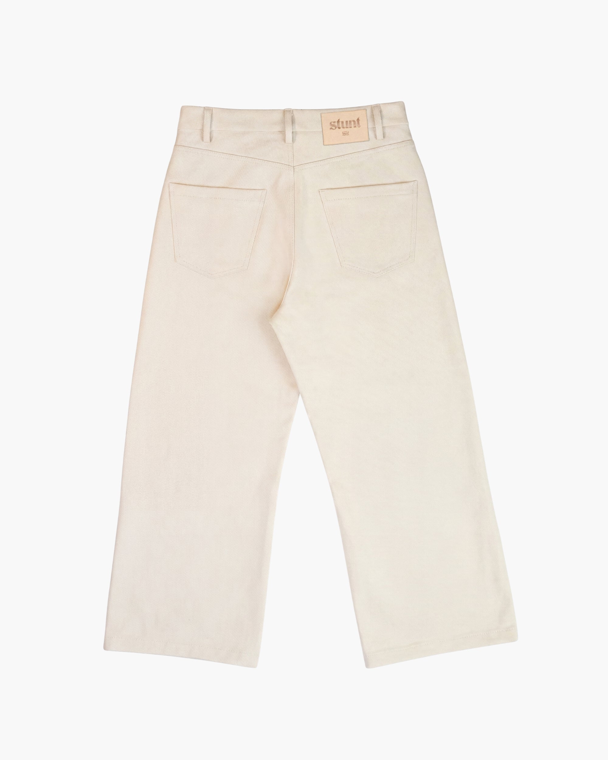 Ivory Cotton Baggy Pants