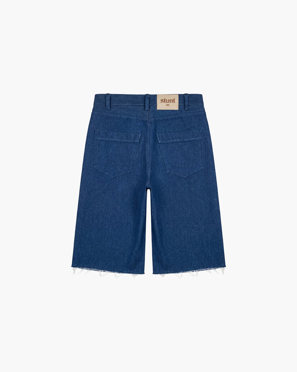 Indigo Raw Hem Denim Bermuda Shorts