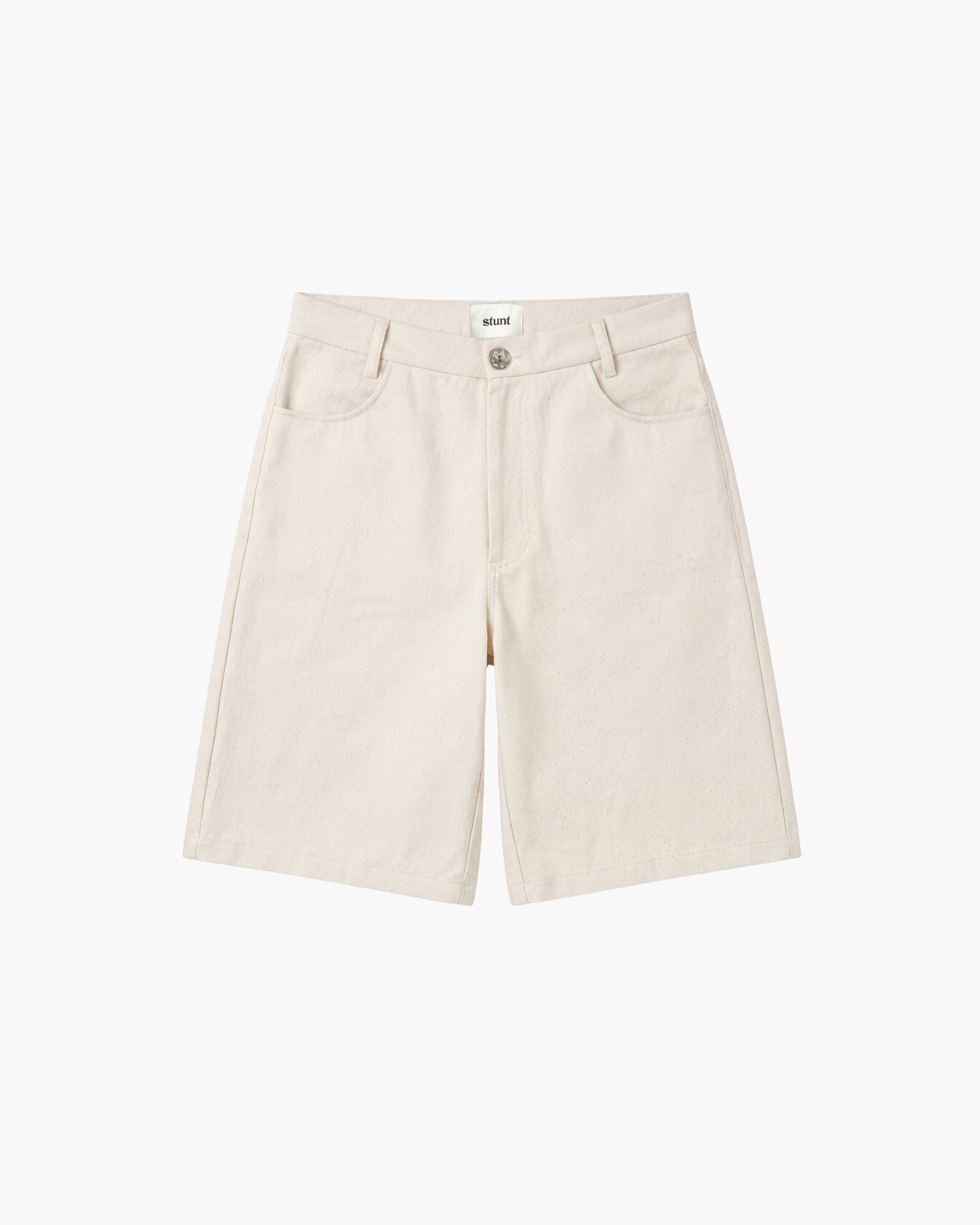Ivory Cotton Bermuda Shorts