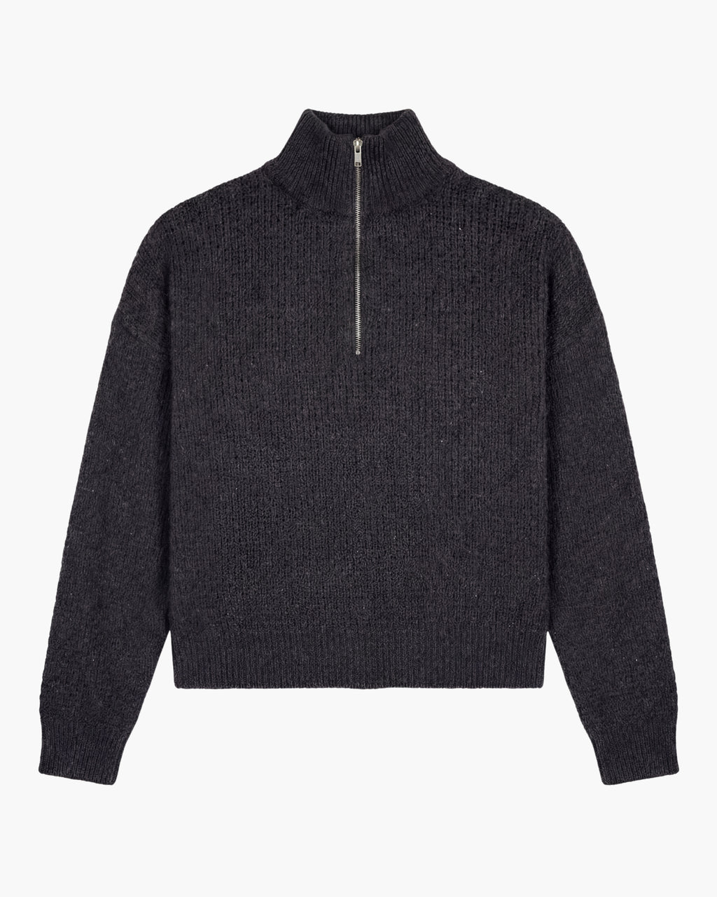 Graphite linen-cotton Half Zip
