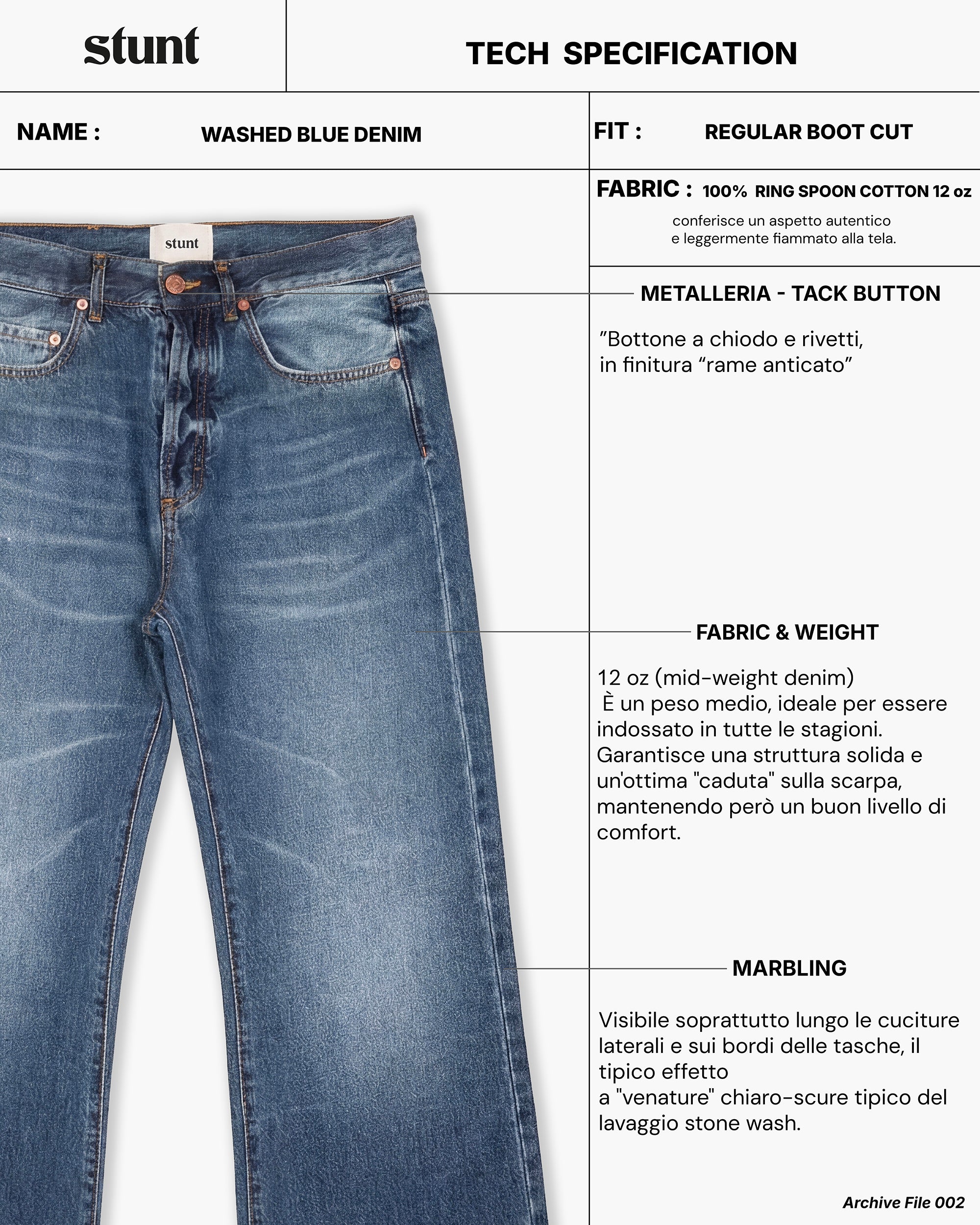 Washed Blue Bootcut Denim