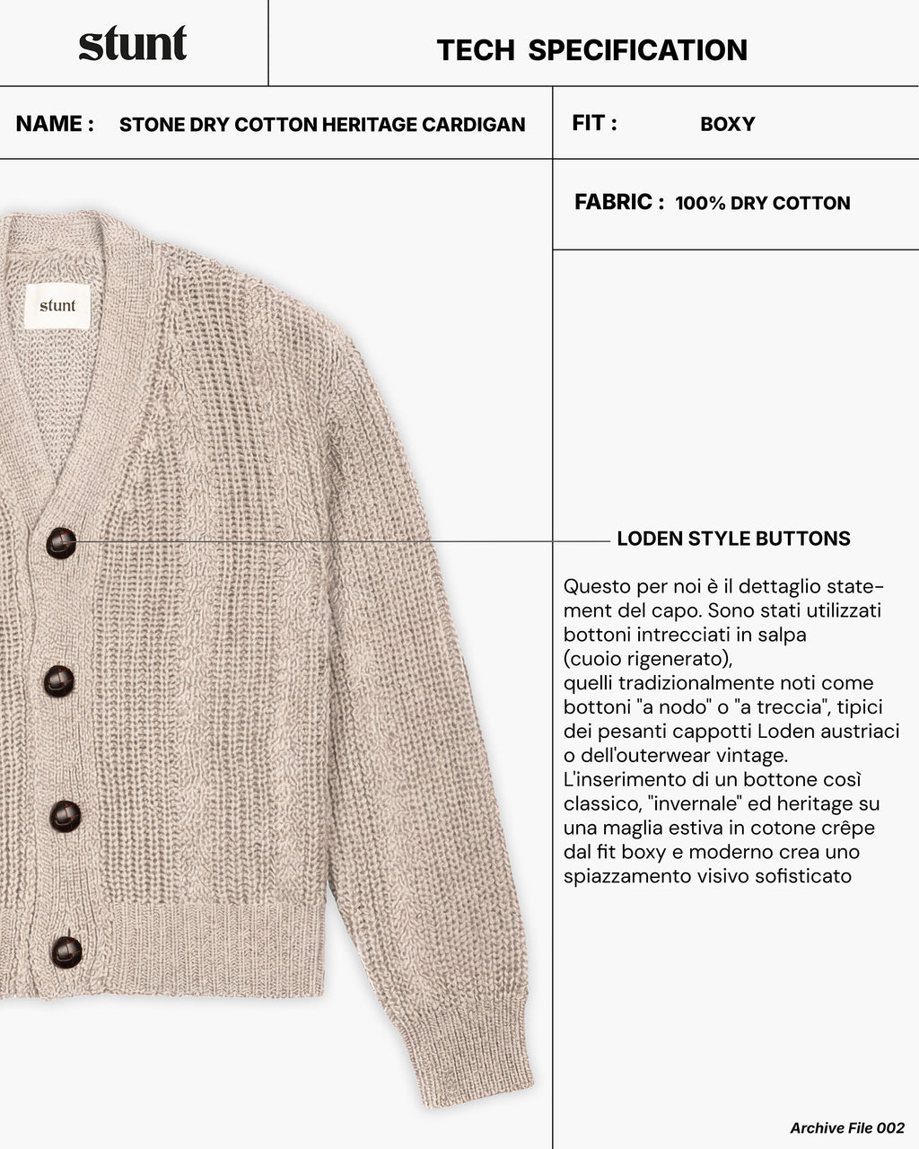 Stone 100% Cotton Seed Stitch Cardigan