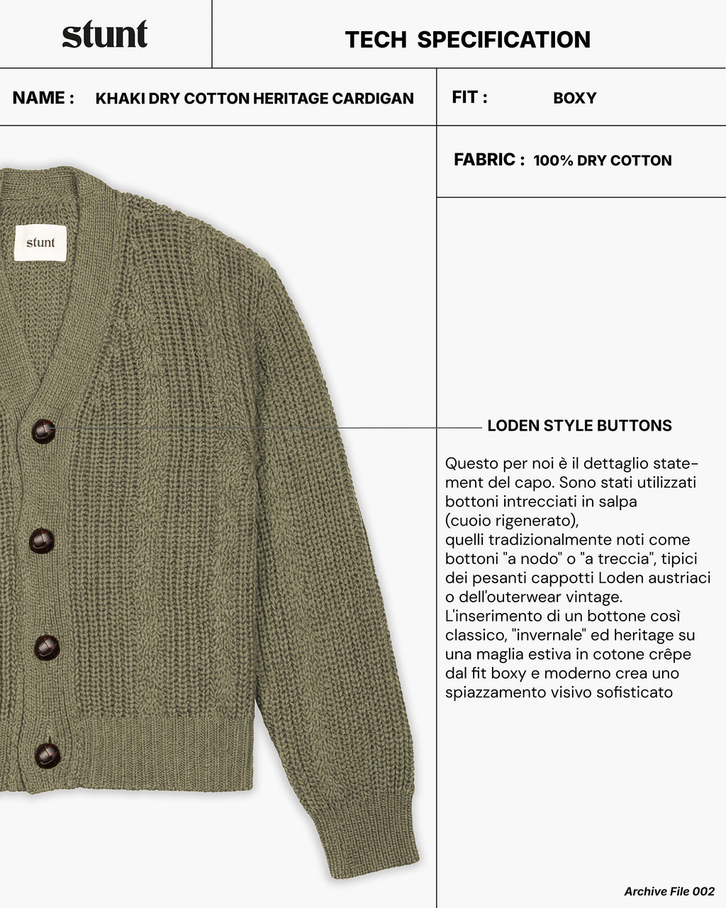 Khaki 100% Cotton Seed Stitch Cardigan