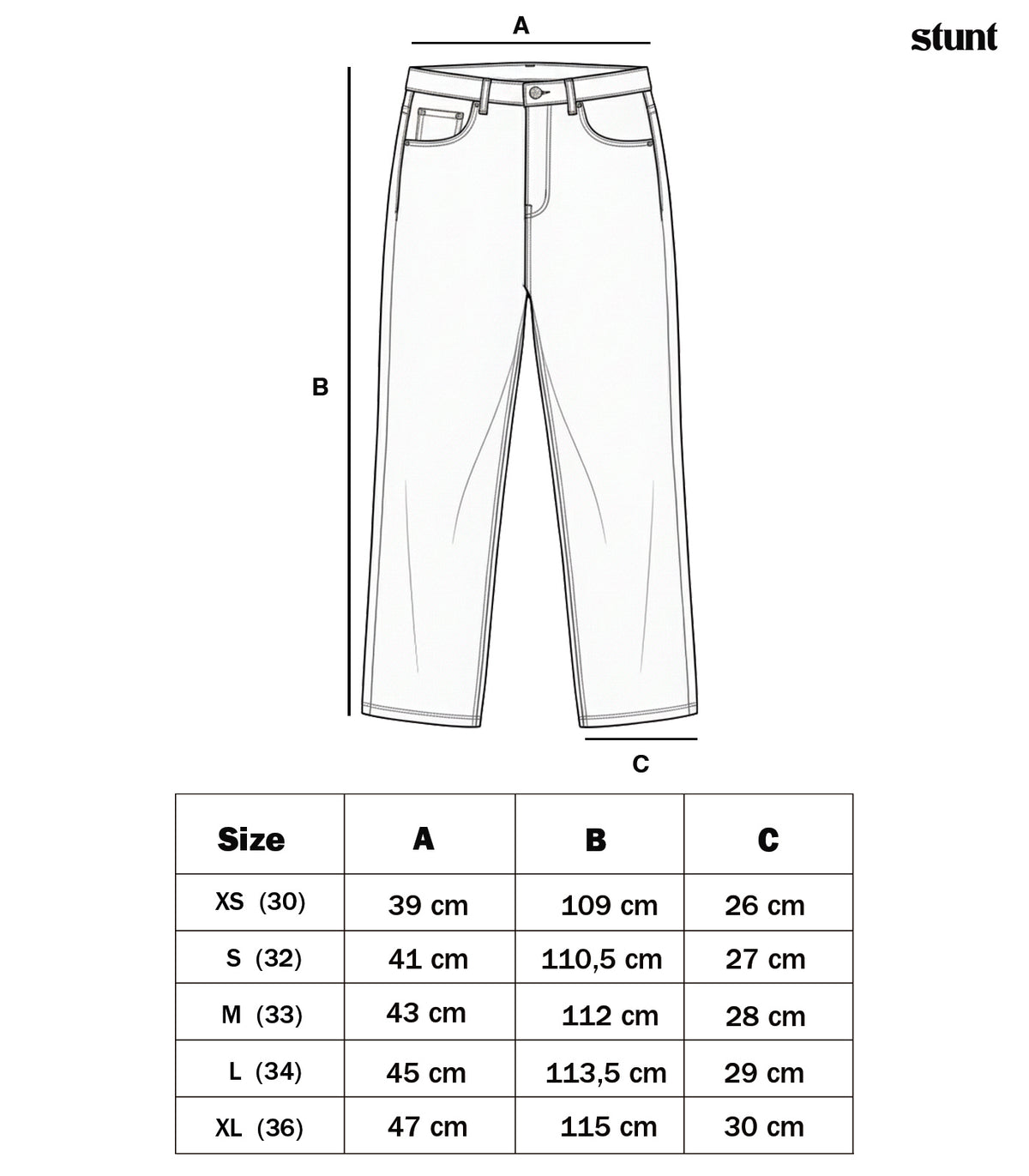 Washed Brown Bootcut Denim size guide