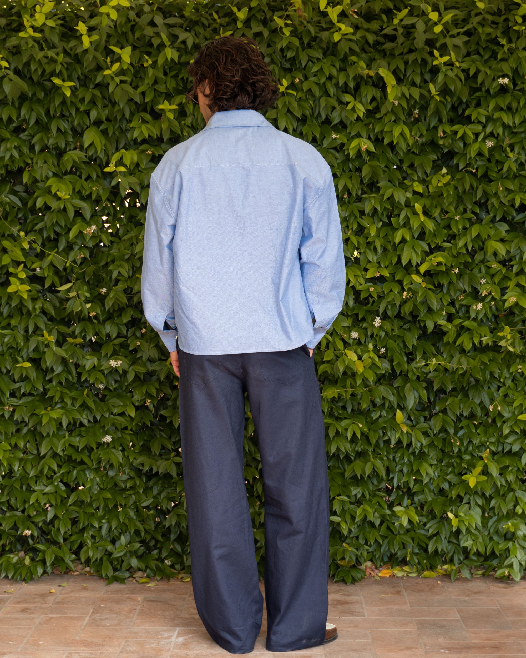 Indigo Bootcut Linen Pants