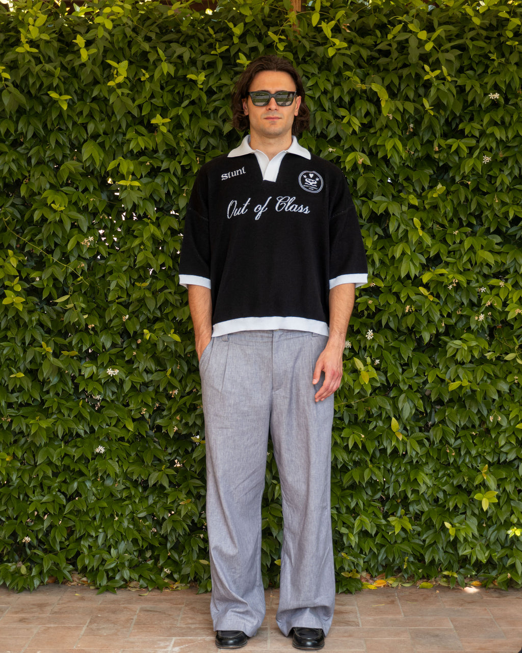 Jet Black "Out of Class" Cotton Knit Polo