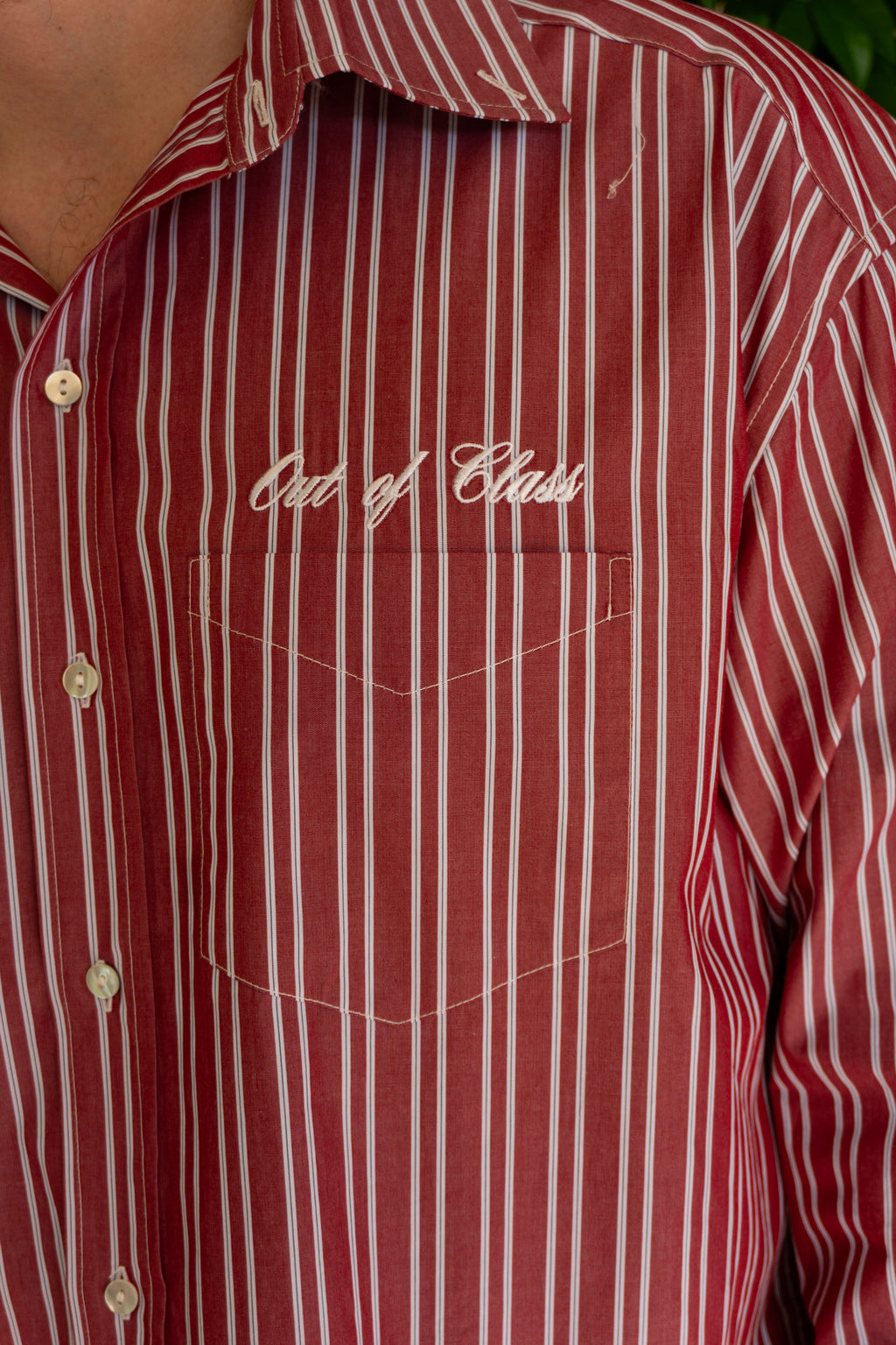 Cranberry Cotton Striped Shirt
