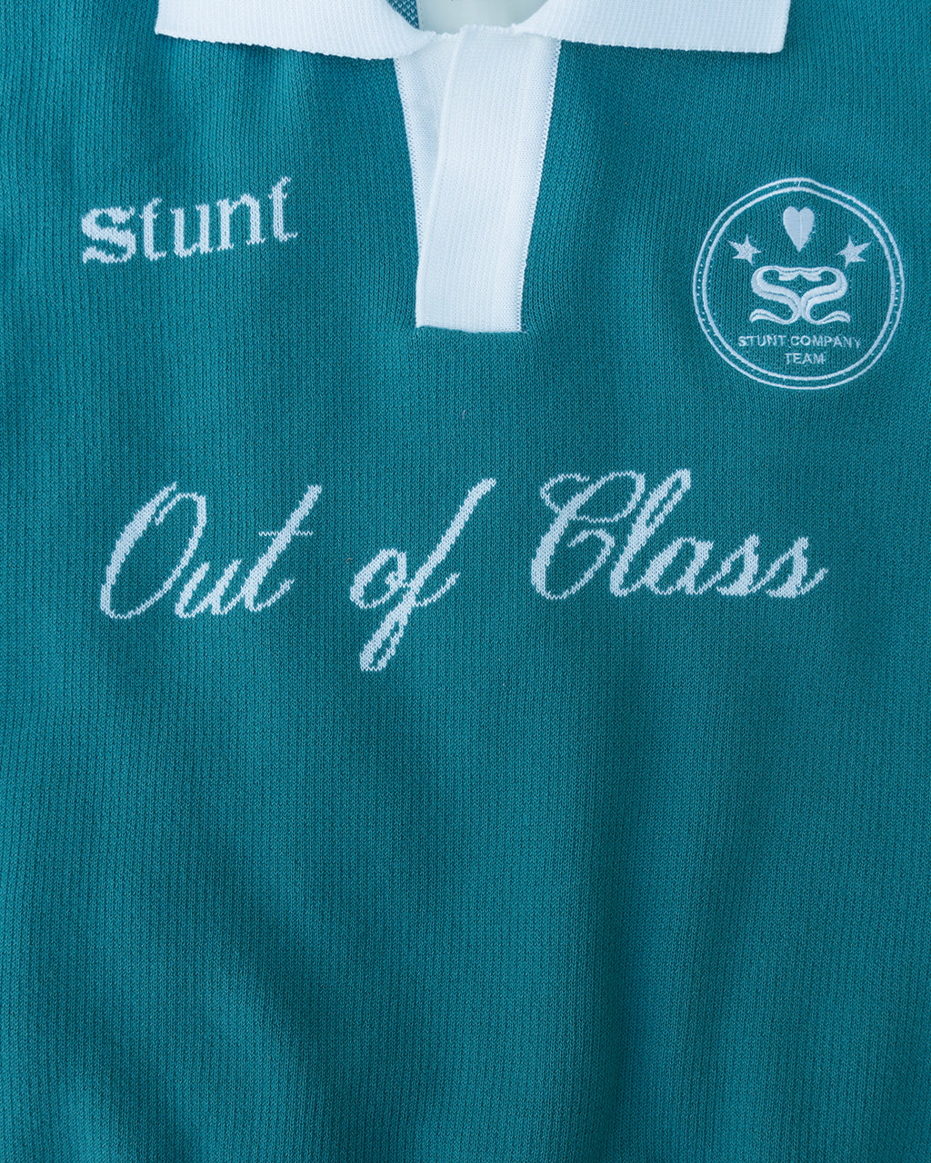 Deep Aqua "Out of Class" Cotton Knit Polo