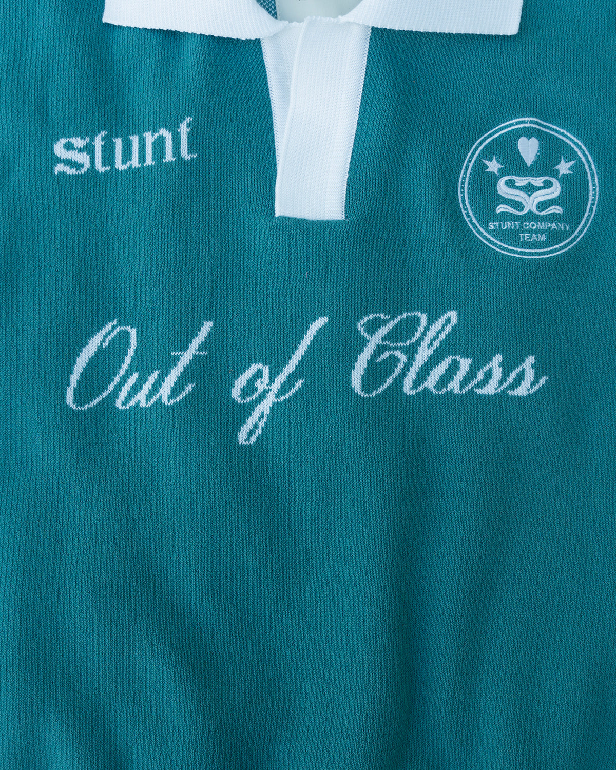 Deep Aqua "Out of Class" Cotton Knit Polo