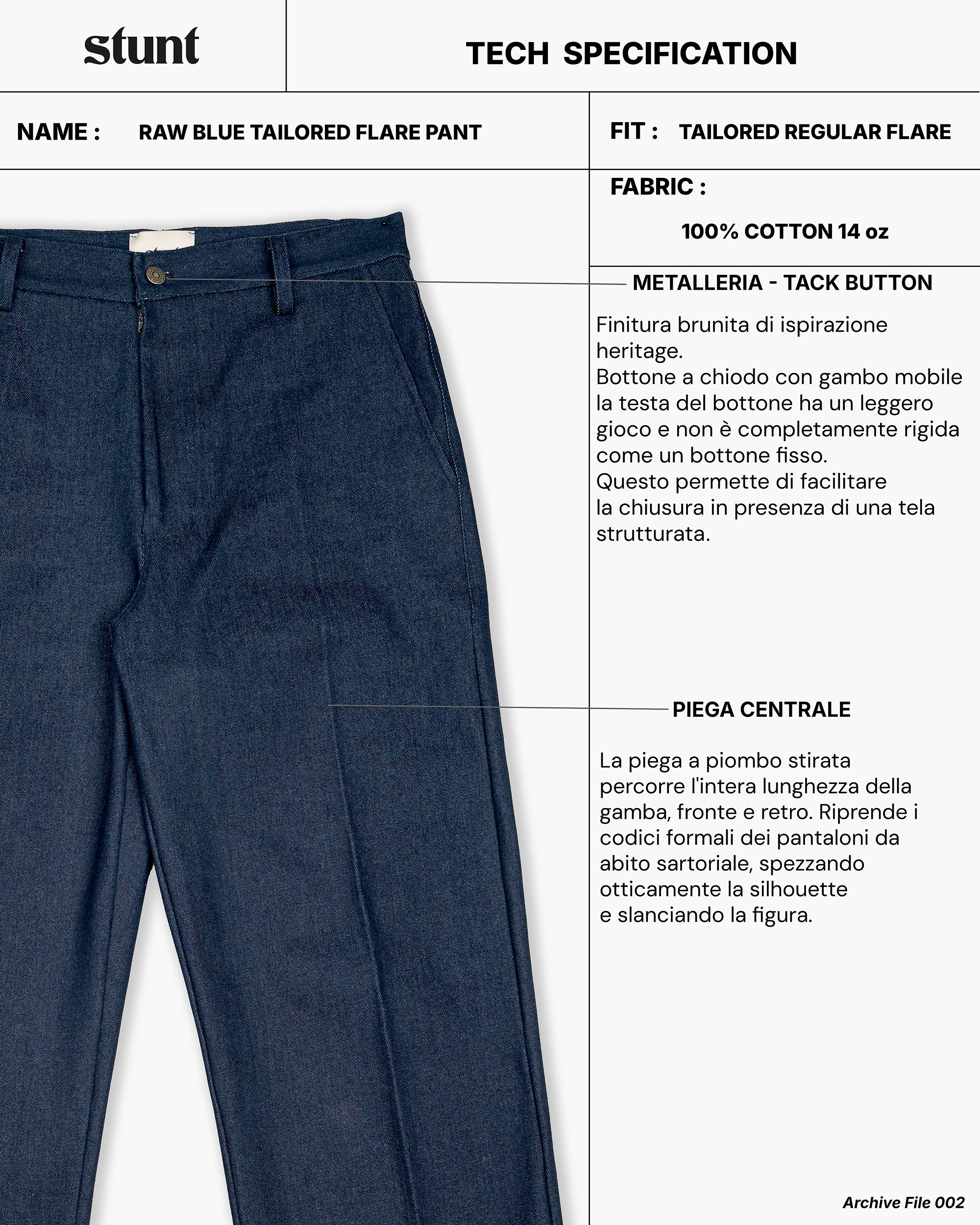 Raw Blue Flare Denim Pant