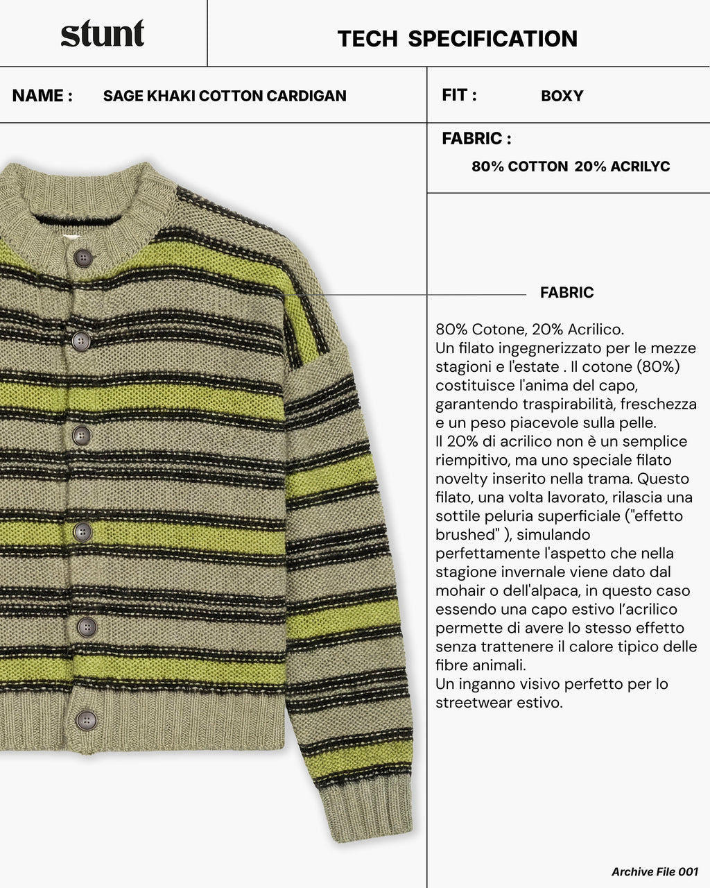 Sage Khaki Cotton Cardigan
