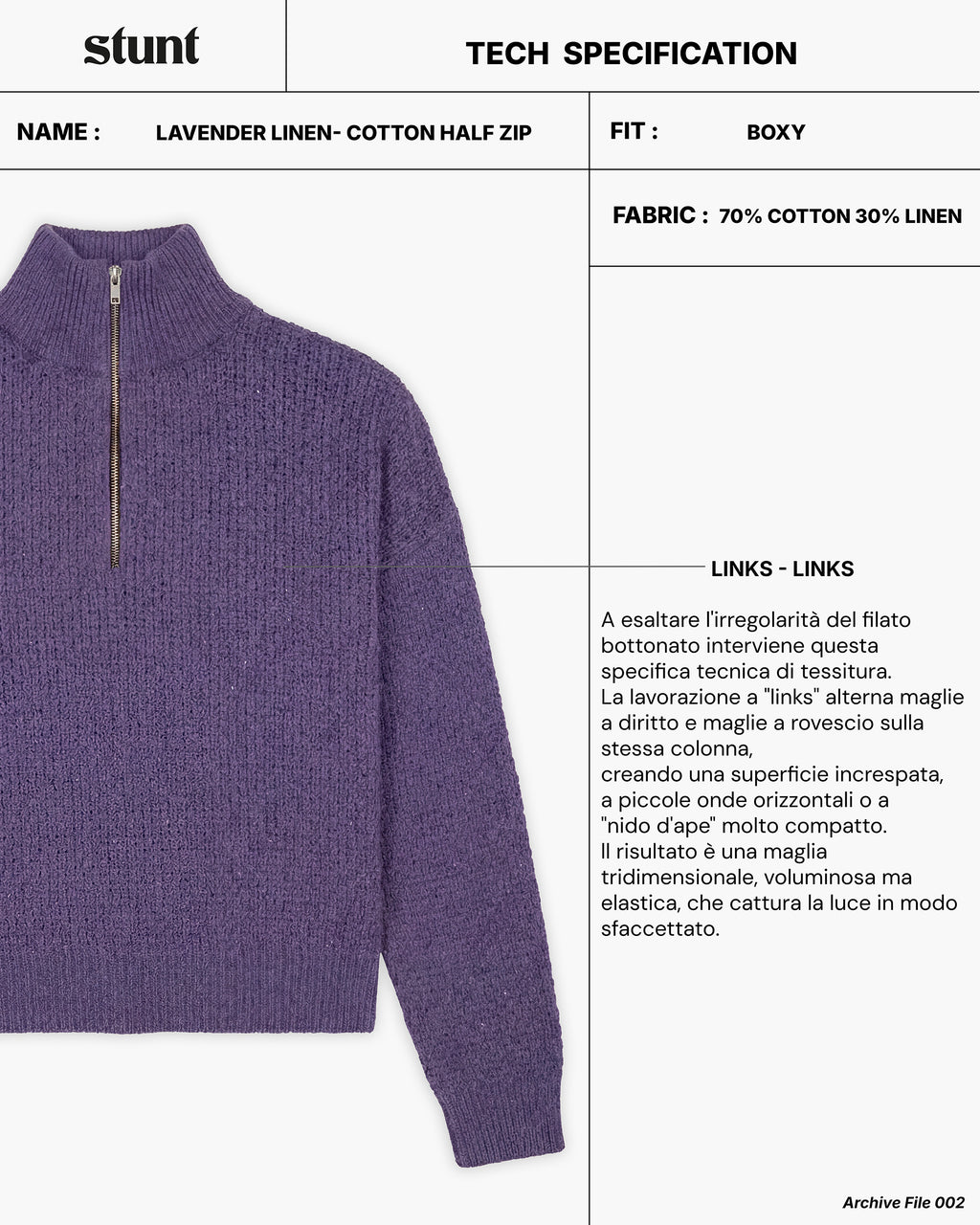 Lavender linen-cotton Half Zip