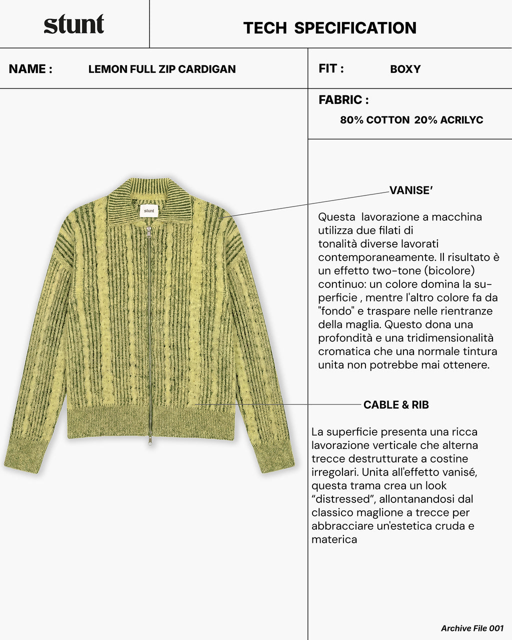 Lemon Full Zip Cardigan
