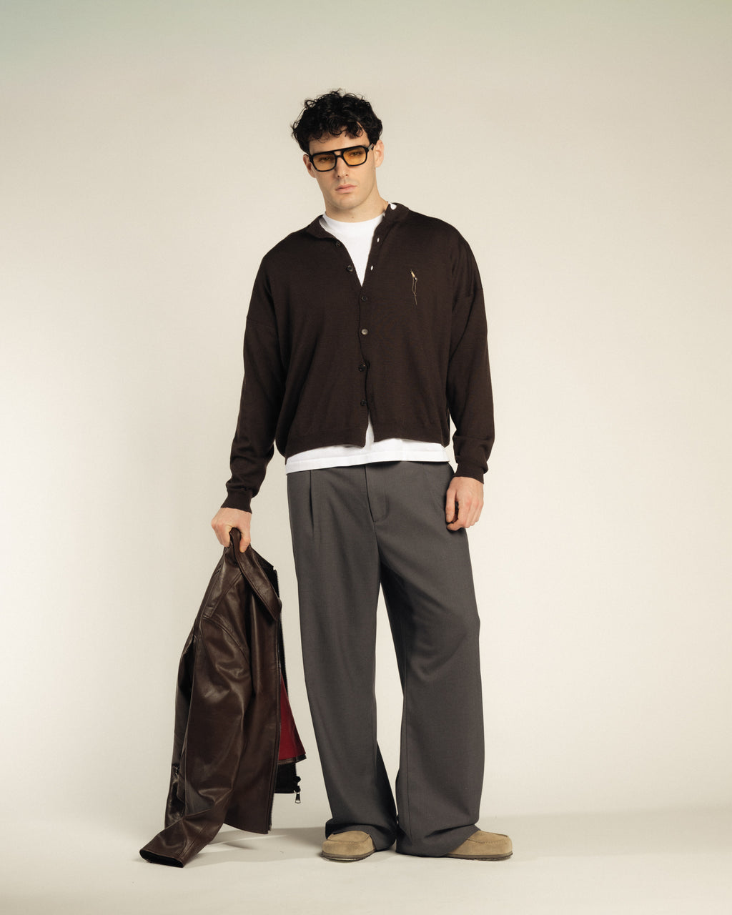 Crew Neck Merino Extrafine Cardigan