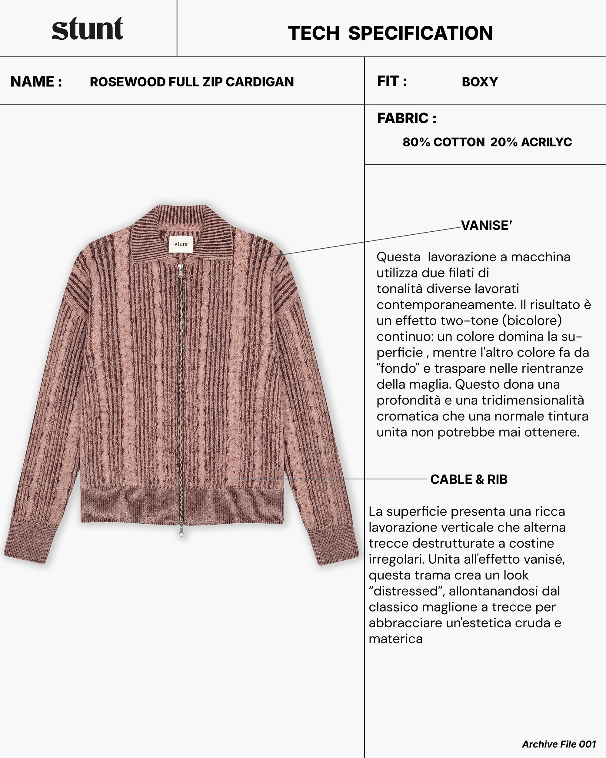 Rosewood Full Zip Cardigan