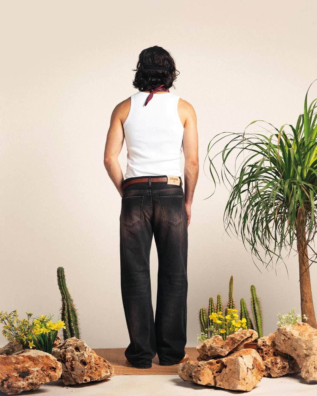 Washed Brown Bootcut Denim