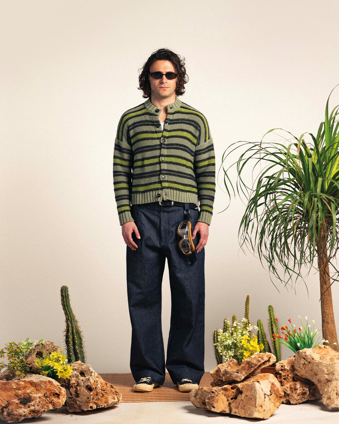 Sage Khaki Cotton Cardigan