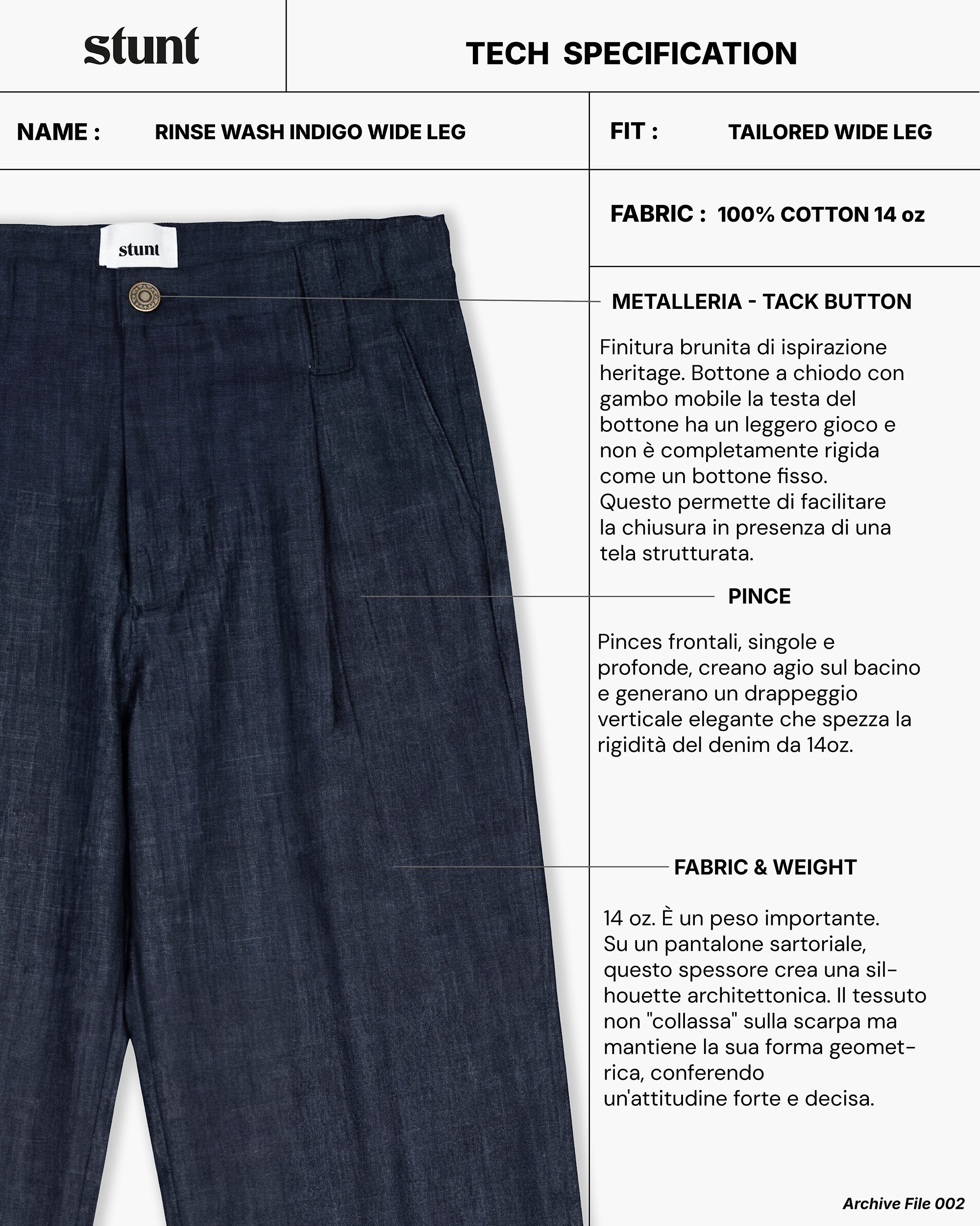Midnight Blue Wide Leg Denim Pant