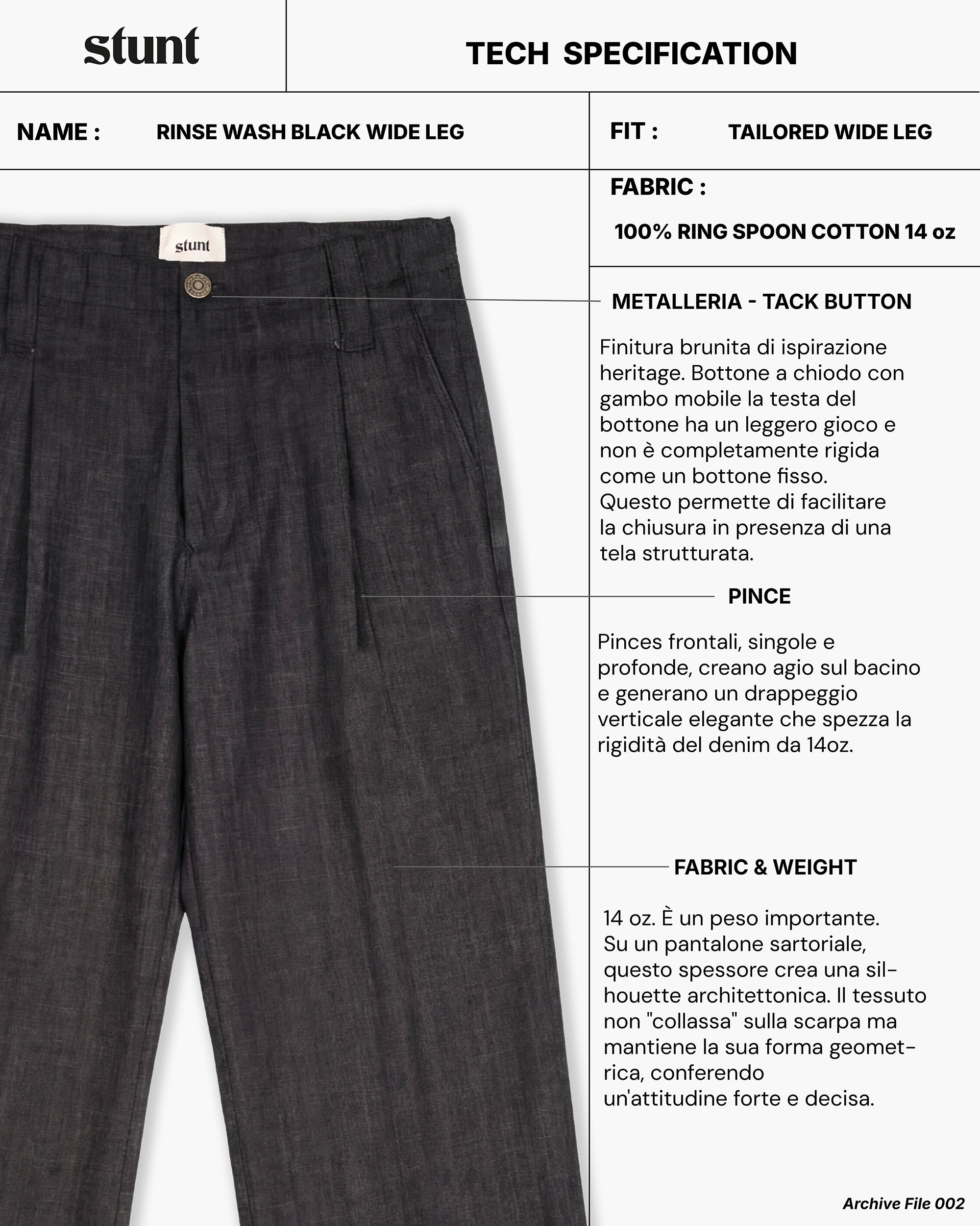 Concrete Black Wide Leg Denim Pant