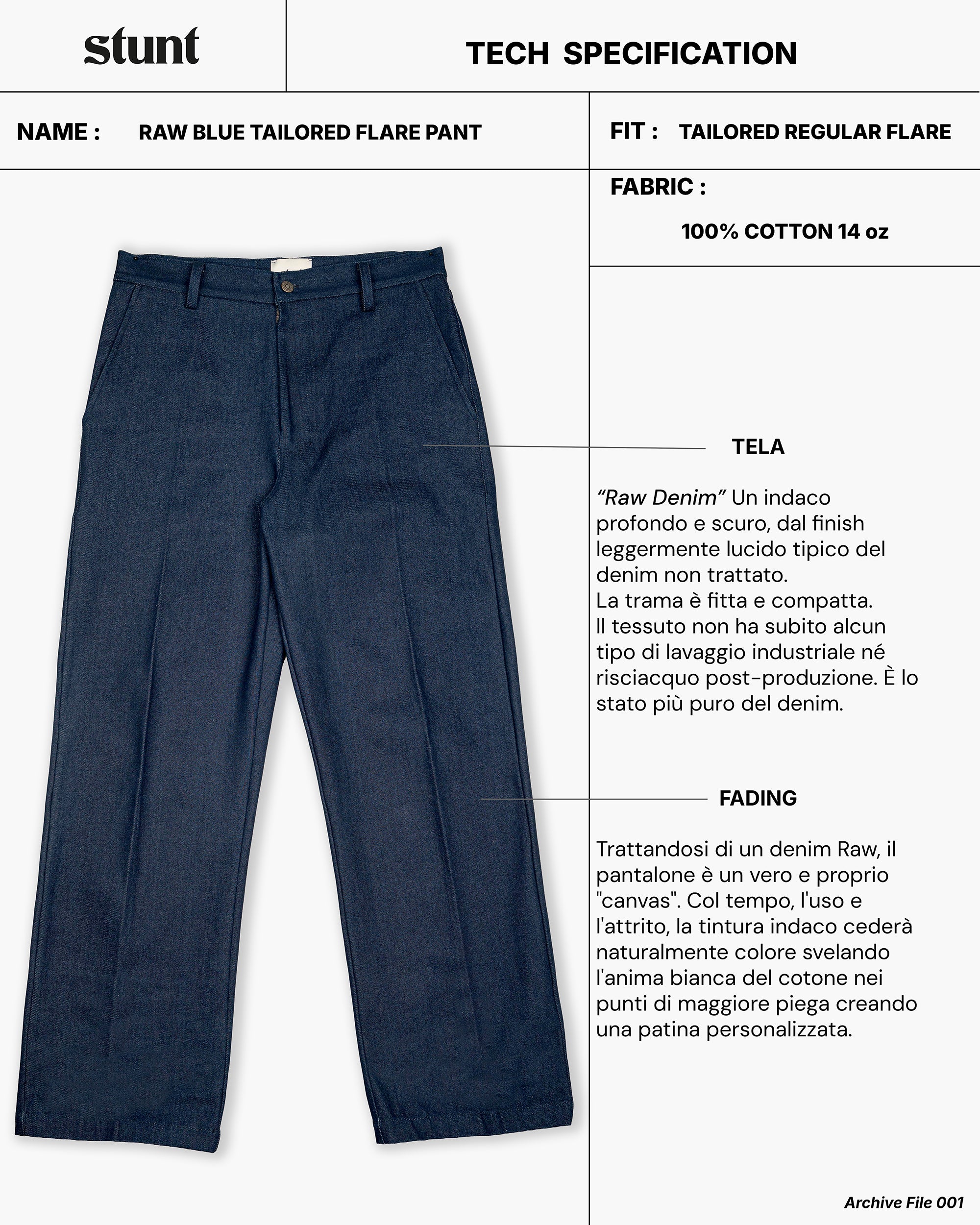 Raw Blue Flare Denim Pant