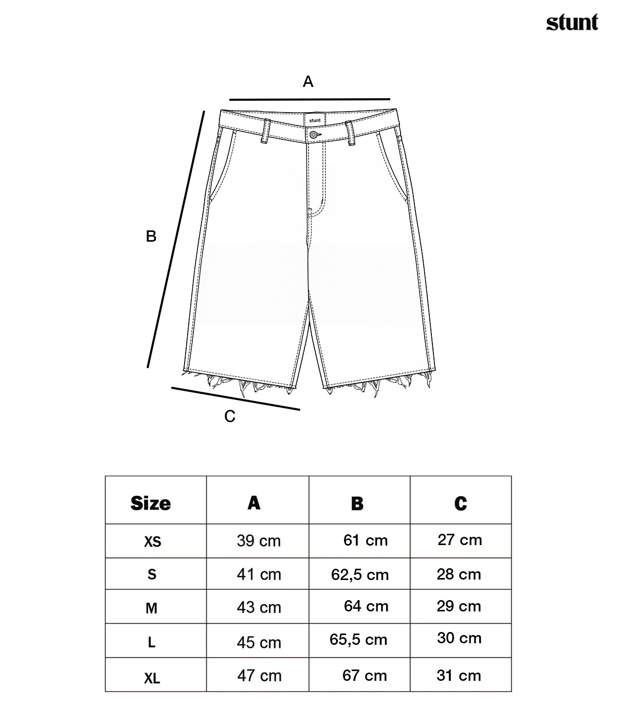 Indigo Raw Hem Denim Bermuda Shorts size guide
