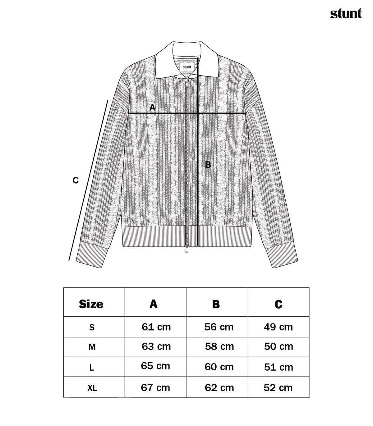 Lemon Full Zip Cardigan size guide