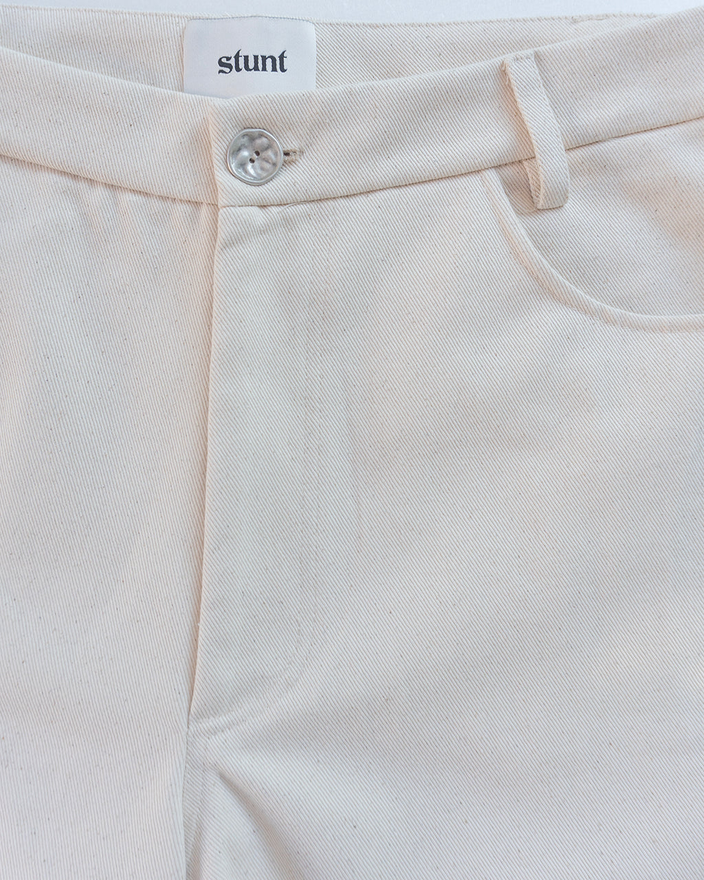 Ivory Cotton Baggy Pants