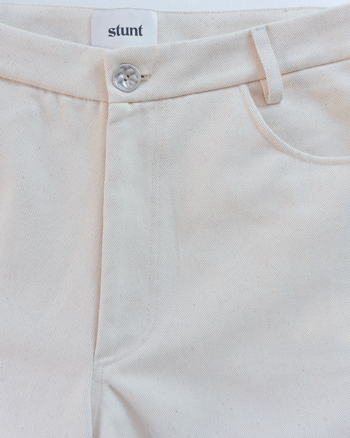 Ivory Cotton Baggy Pants