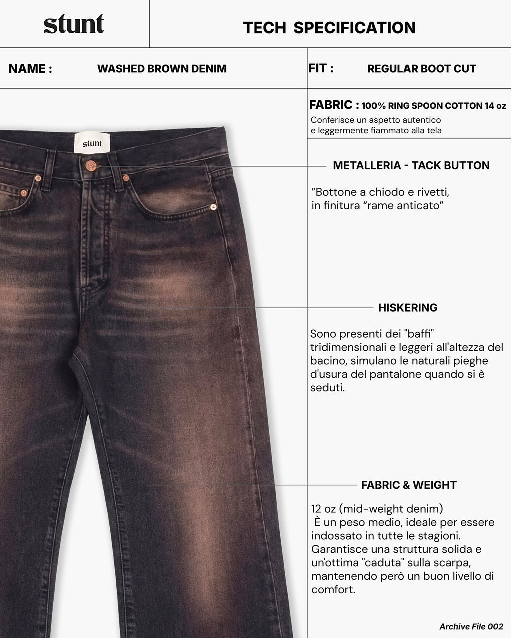 Washed Brown Bootcut Denim