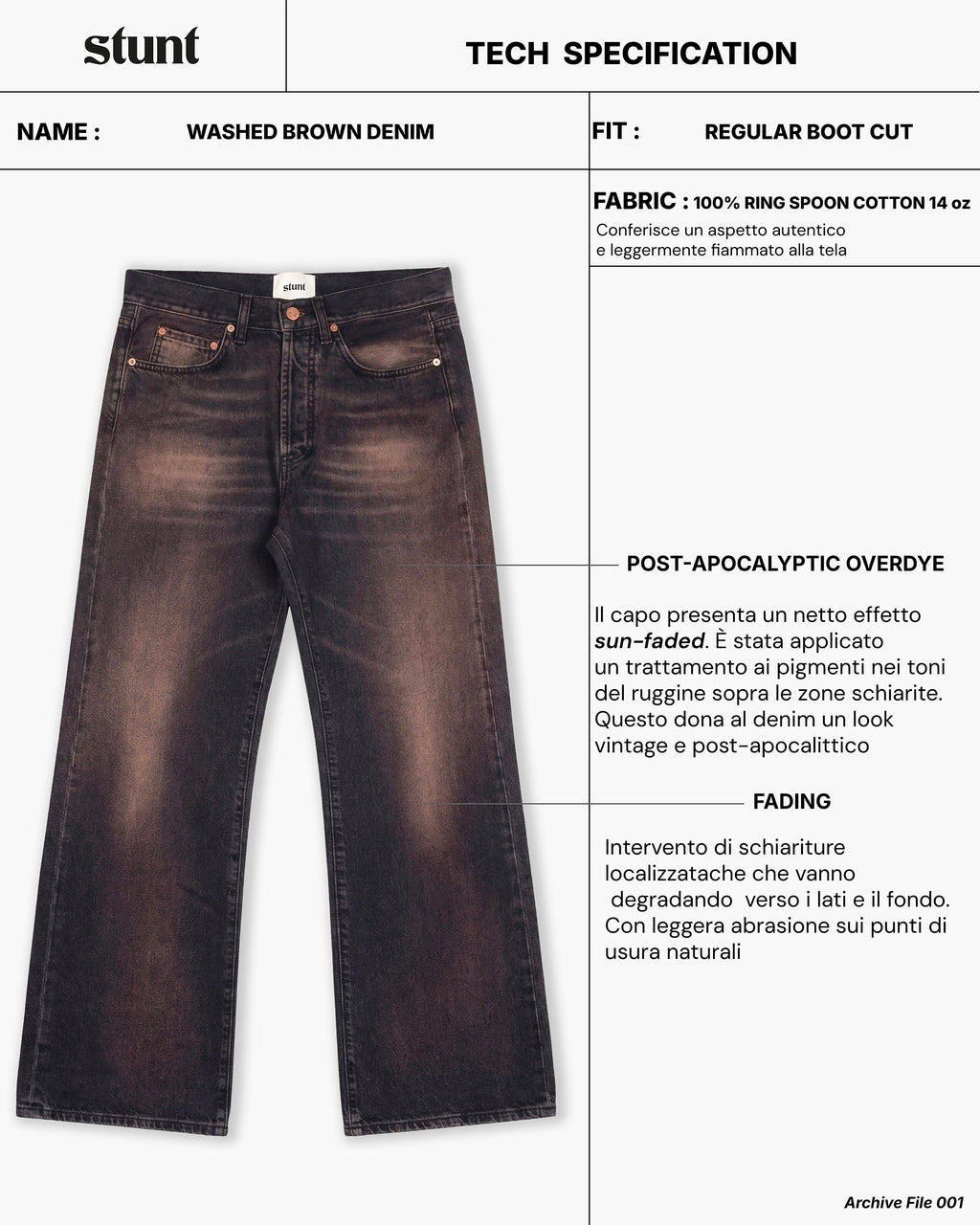 Washed Brown Bootcut Denim