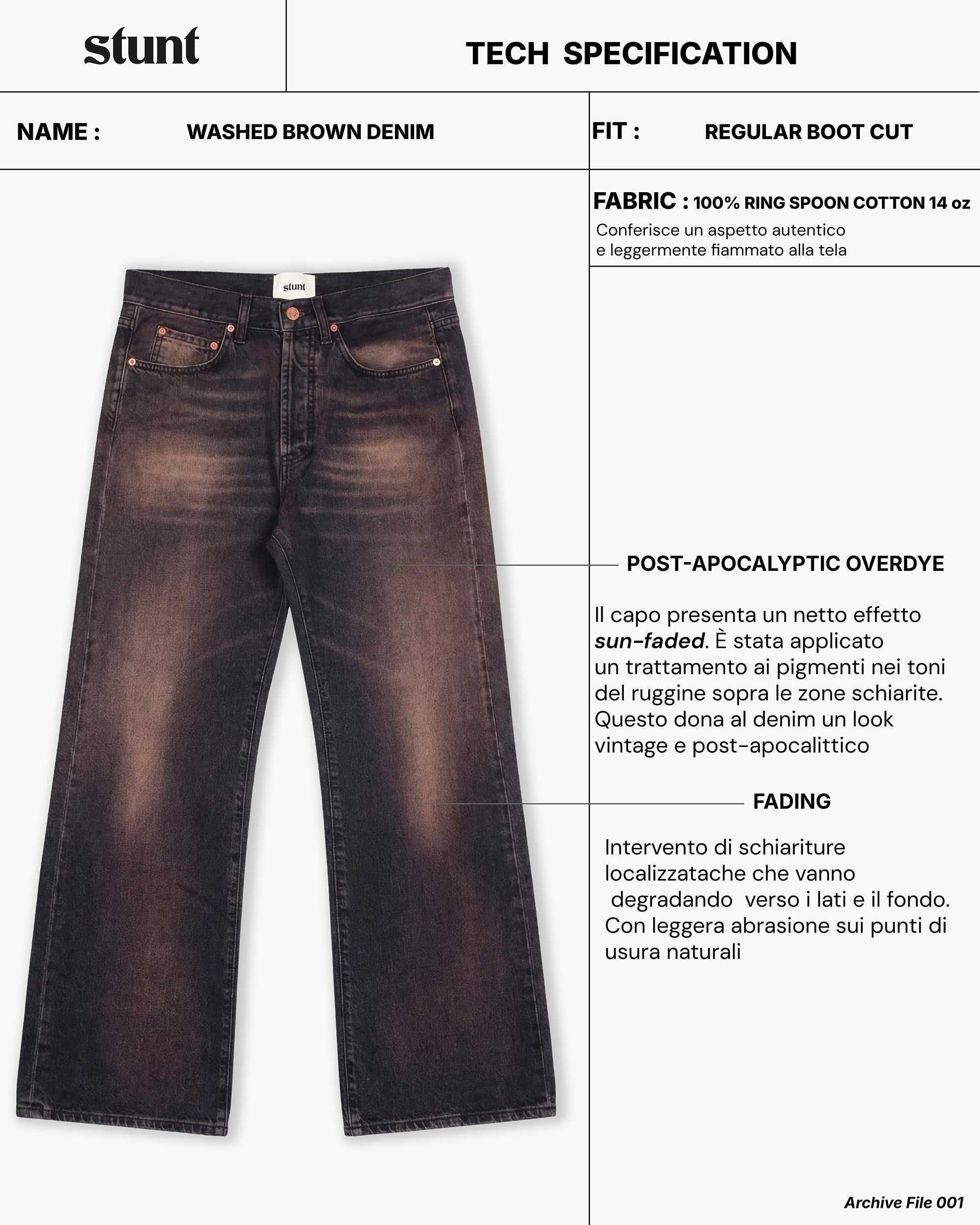 Washed Brown Bootcut Denim