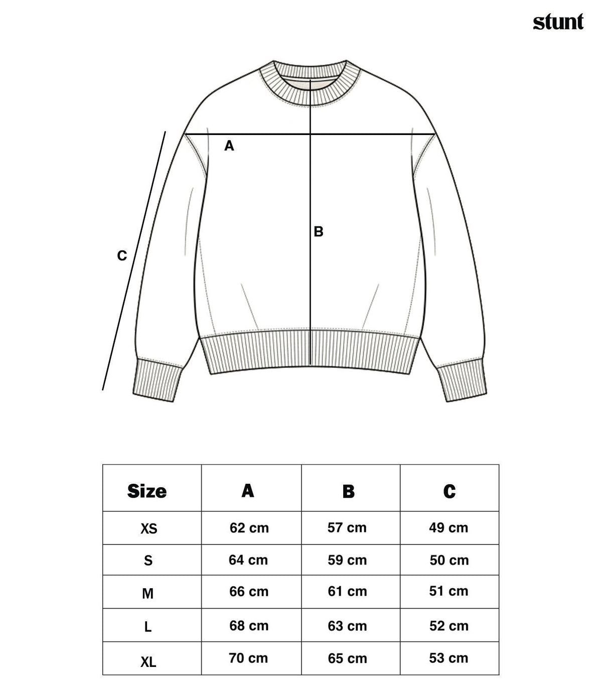 Wool Cashmere Crew Neck size guide