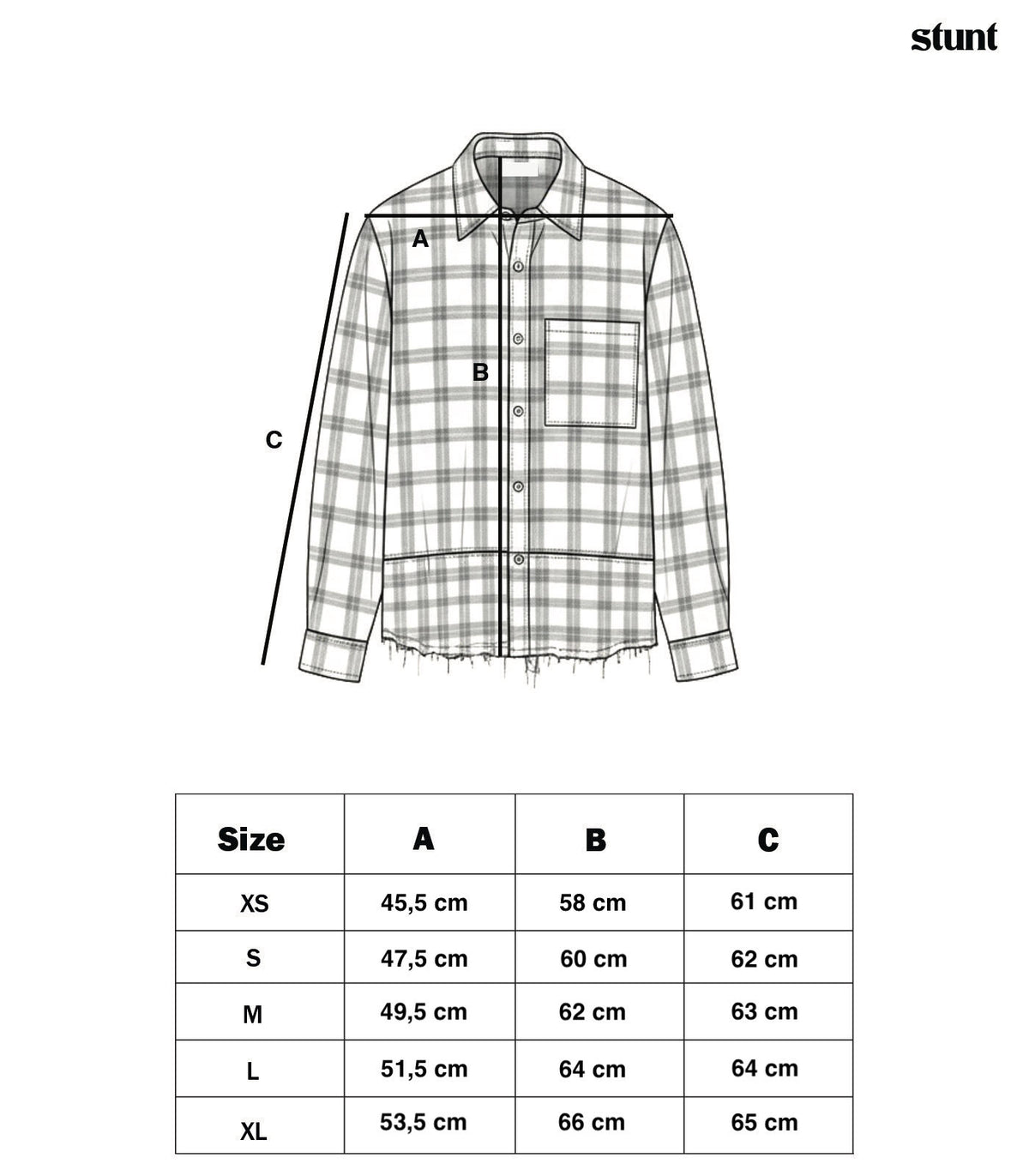 Check Patch Shirt size guide