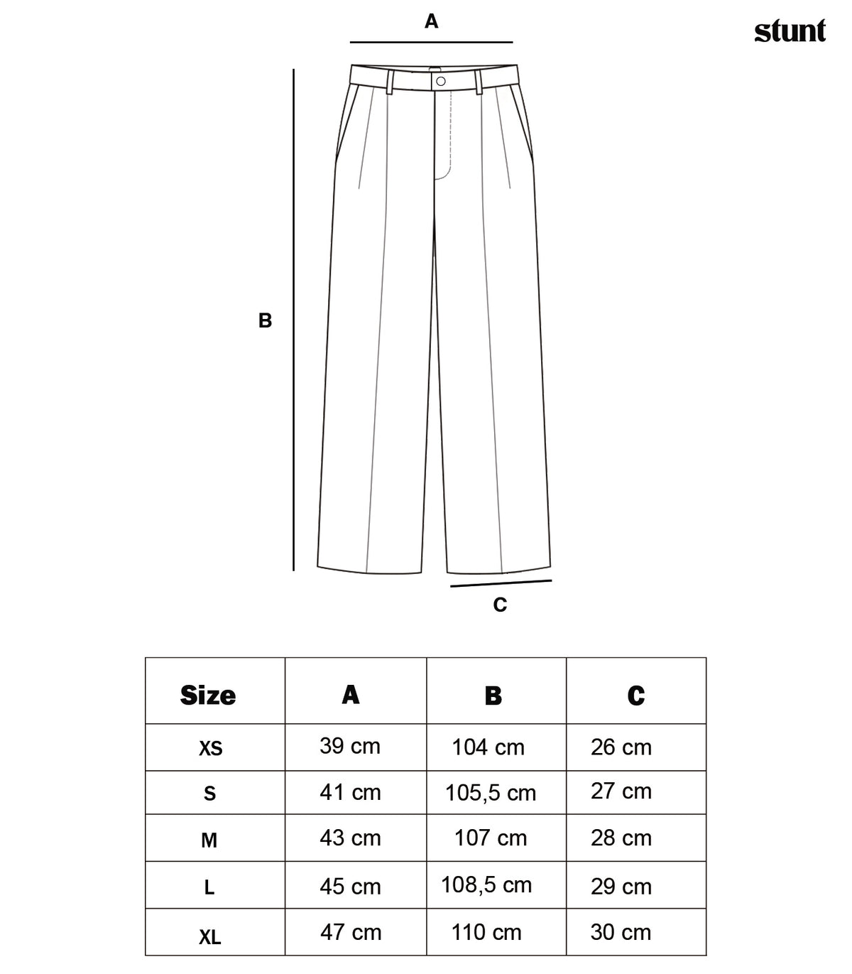 Midnight Blue Wide Leg Denim Pant size guide